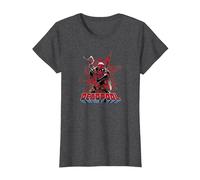 Marvel Deadpool Blood T-Shirt, Women, Dark Heather Grey, Large