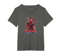 Marvel Deadpool Blood T-Shirt, Women's Plus, Asphalt Grey, 3X