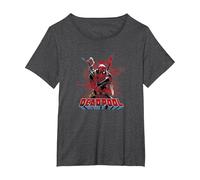 Marvel Deadpool Blood T-Shirt, Women's Plus, Dark Heather Grey, 4X