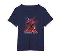 Marvel Deadpool Blood T-Shirt, Women's Plus, Navy Blue, 4X