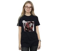 Marvel Women's Deadpool Breaktime Tacos Cotton Boyfriend T-Shirt in Black | Size: Medium Marvel Black M