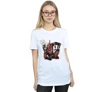 Marvel Women's Deadpool Breaktime Tacos Cotton Boyfriend T-Shirt in White | Size: XL Marvel White XL