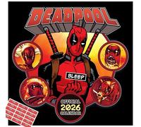 Marvel Deadpool Calendar 2026 Official Marvel square wall Calendar with Free Organisational Stickers Included