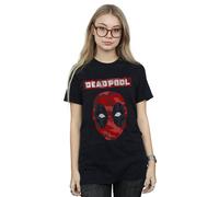 Marvel Women's Deadpool Camo Head Cotton Boyfriend T-Shirt in Black | Size: 5XL Marvel Black 5XL