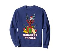 Marvel Deadpool Christmas Naughty Or Nice Portrait Sweatshirt