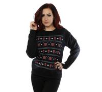 (XS, Black) Marvel Womens/Ladies Deadpool Christmas Sweatshirt