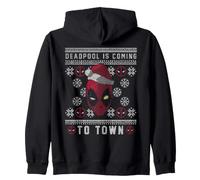 Marvel Deadpool Coming To Town Ugly Christmas Zip Hoodie