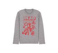 Marvel Deadpool Corps Red Attack Long Sleeve T-Shirt, Athletic Heather in Light Grey | Size: 2XL Marvel Light Grey 2XL