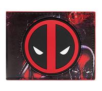 Marvel Deadpool Deadpool Animated Antihero Face Red ID and Card Bi-Fold Wallet, One Size