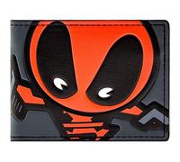 Marvel Deadpool Deadpool Cartoon Mercenary with Sword Grey ID and Card Bi-Fold Wallet, One Size