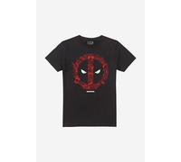Marvel Deadpool Doodle Logo Mens T-Shirt Black Deadpool Black S