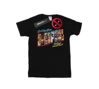 Marvel Deadpool Greetings Cotton Boyfriend T-Shirt In Black Black L
