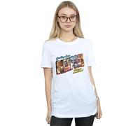 Marvel Deadpool Greetings Cotton Boyfriend T-Shirt In White White XXXL
