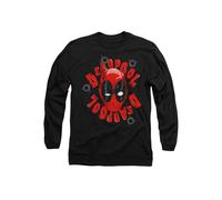 Deadpool Head Long Sleeve T-Shirt, Black Marvel Black L