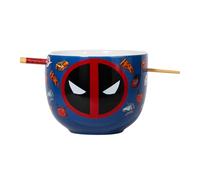 Marvel Deadpool Iconography Ceramic Ramen Dinnerware Set | Includes 20-Ounce Noodle Bowl and Wooden Chopsticks