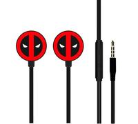 Marvel Deadpool Kids In-Ear Earphones with Mic - 3.5 mm Jack Licensed Child Safe