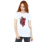 Marvel Women's Deadpool Lady Deadpool Cotton Boyfriend T-Shirt in White | Size: 3XL Marvel White 3XL