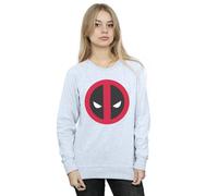 Marvel Women's Deadpool Large Clean Logo Sweatshirt in Grey | Size: Small Marvel Grey S