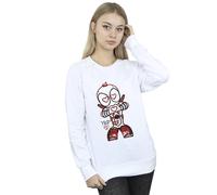Marvel Women's Deadpool Love Beam Line Sweatshirt in White | Size: Small Marvel White S
