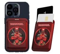 Marvel Deadpool Magnetic Card Holder Wallet - Magnetic Phone Wallet for iPhone 15/14/13/12, Compatible with MagSafe Cases - Perfect Deadpool Gifts for Men, Deadpool, Magnetic