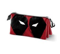 Marvel Deadpool Mask-Triple Pencil Case, Red 23 x 11 cm