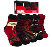 Marvel Deadpool Mens Socks 5 Pack Gifts for Men Teens Ankle Socks Groot Guardians of the Galaxy Breathable Sports Casual Work (Black/Red Deadpool, 6.5/10.5 UK)