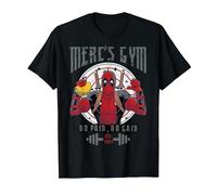 Marvel Deadpool Mercenary Gym No Pain No Gain T-Shirt, Men, Black, 4X-Large