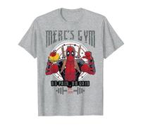Marvel Deadpool Mercenary Gym No Pain No Gain T-Shirt, Men, Heather Grey, 5X-Large