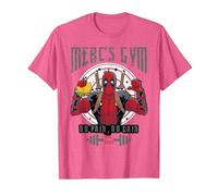 Marvel Deadpool Mercenary Gym No Pain No Gain T-Shirt, Men, Pink Heather, 3X-Large