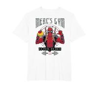 Marvel Deadpool Mercenary Gym No Pain No Gain T-Shirt, Men's Big and Tall, White, 4X Tall