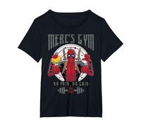 Marvel Deadpool Mercenary Gym No Pain No Gain T-Shirt, Women's Plus, Black, 2X