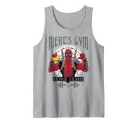 Marvel Deadpool Merc's Gym No Pain No Gain Tank Top, Men, Heather Grey, X-Large