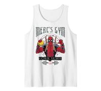 Marvel Deadpool Merc's Gym No Pain No Gain Tank Top, Men, White, Small