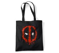 Marvel Deadpool Paint Logo Grocery Travel Reusable Tote Bag, Black, 38X42Cm Black