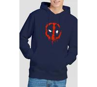 Marvel Deadpool Paint Logo Hoodie in Navy | Size: Small Marvel Navy S