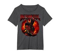 Marvel Deadpool Ring of Fire T-Shirt, Women's Plus, Dark Heather Grey, 2X