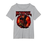 Marvel Deadpool Ring of Fire T-Shirt, Women's Plus, Heather Grey, 2X
