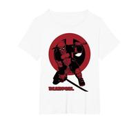 Marvel Deadpool Samurai Style Portrait T-Shirt, Women's Plus, White, 2X