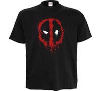 MARVEL DEADPOOL - SPLAT - Front Print T-Shirt Black Spiral Black L