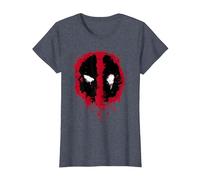 Marvel Deadpool Splatter Icon T-Shirt, Women, Heather Blue, Large