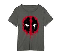Marvel Deadpool Splatter Icon T-Shirt, Women's Plus, Asphalt Grey, 1X