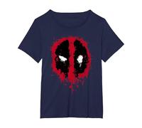 Marvel Deadpool Splatter Icon T-Shirt, Women's Plus, Navy Blue, 4X