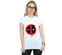Marvel Deadpool Split Splat Logo Cotton T-Shirt In White White M