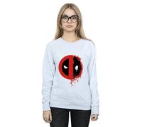 Marvel Deadpool Split Splat Logo Sweatshirt In Grey Grey L