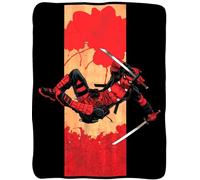 Marvel Deadpool Throw Blanket, 45 x 60 - Comfy Soft Polyester Fleece - Officially Licensed Deadpool and Wolverine Movie Merch Decor Room Accessory Gift - for Kids, Teens, Adults, Men