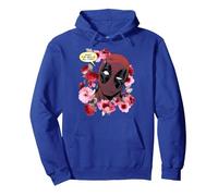 Marvel Deadpool What The Flower Pullover Hoodie, Adult Unisex, Royal Blue, X-Large