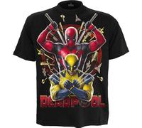 DEADPOOL - AIM FOR THE MIDDLE - Front Print T-Shirt Black Spiral Black XL