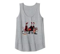 Marvel Deadpool & Wolverine Dogpool Belly Up Doodle Portrait Tank Top, Women, Heather Grey, XX-Large