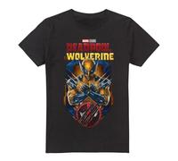 Marvel Deadpool Wolverine Torn Frame Unisex T Shirt, Black, S