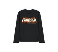 Marvel Disney Punisher One Last Kill Burning Logo Long Sleeve T-Shirt, Black Black